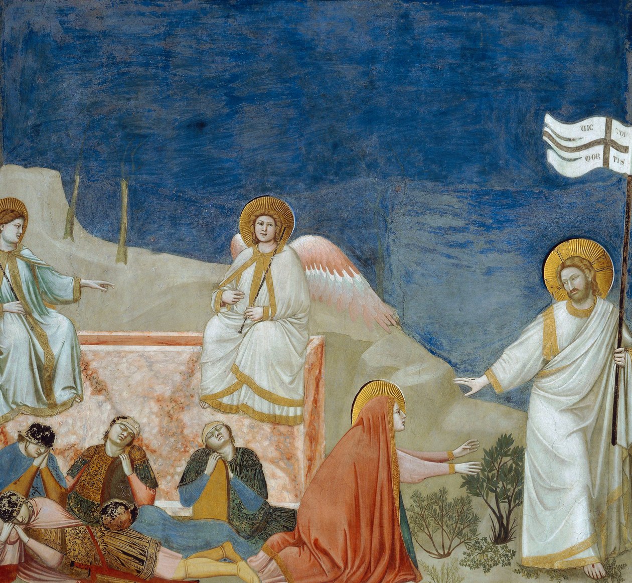 Kristi uppståndelse, detalj från Kristi liv och lidande, av Giotto av Giotto (c.1266 1337)