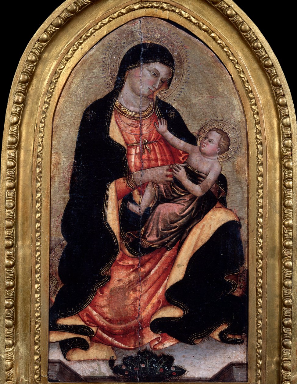 Jungfru och barn, sent 1200- eller 1300-tal av Giotto di Bondone