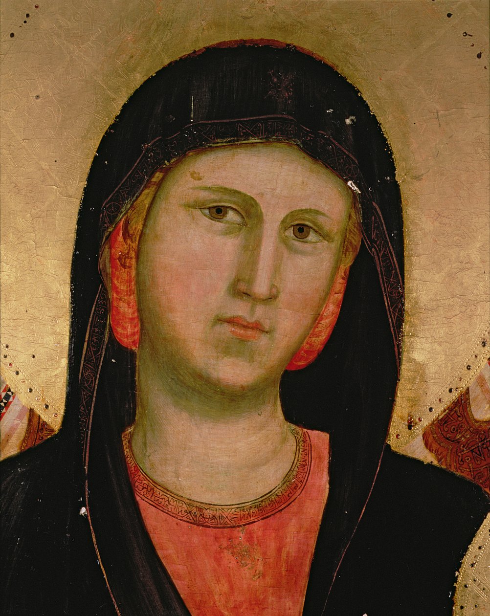 Madonna, från Madonna and Child Enthroned detalj av 66535 se även 66536, 66538 & 66539 altartavla av Giotto di Bondone
