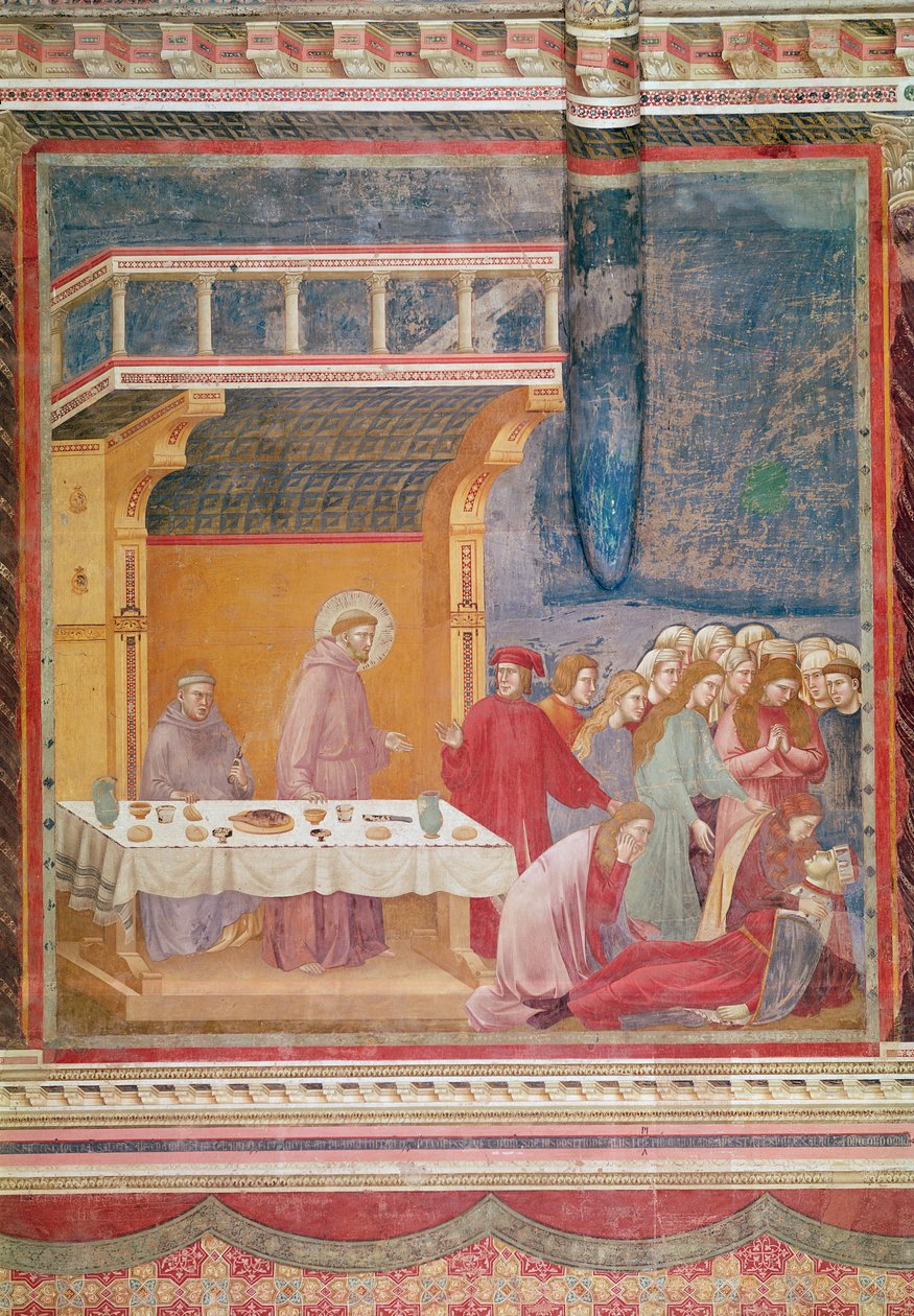 Saint Francis förutsäger en riddars död i Celano, c.1297-99 av Giotto di Bondone