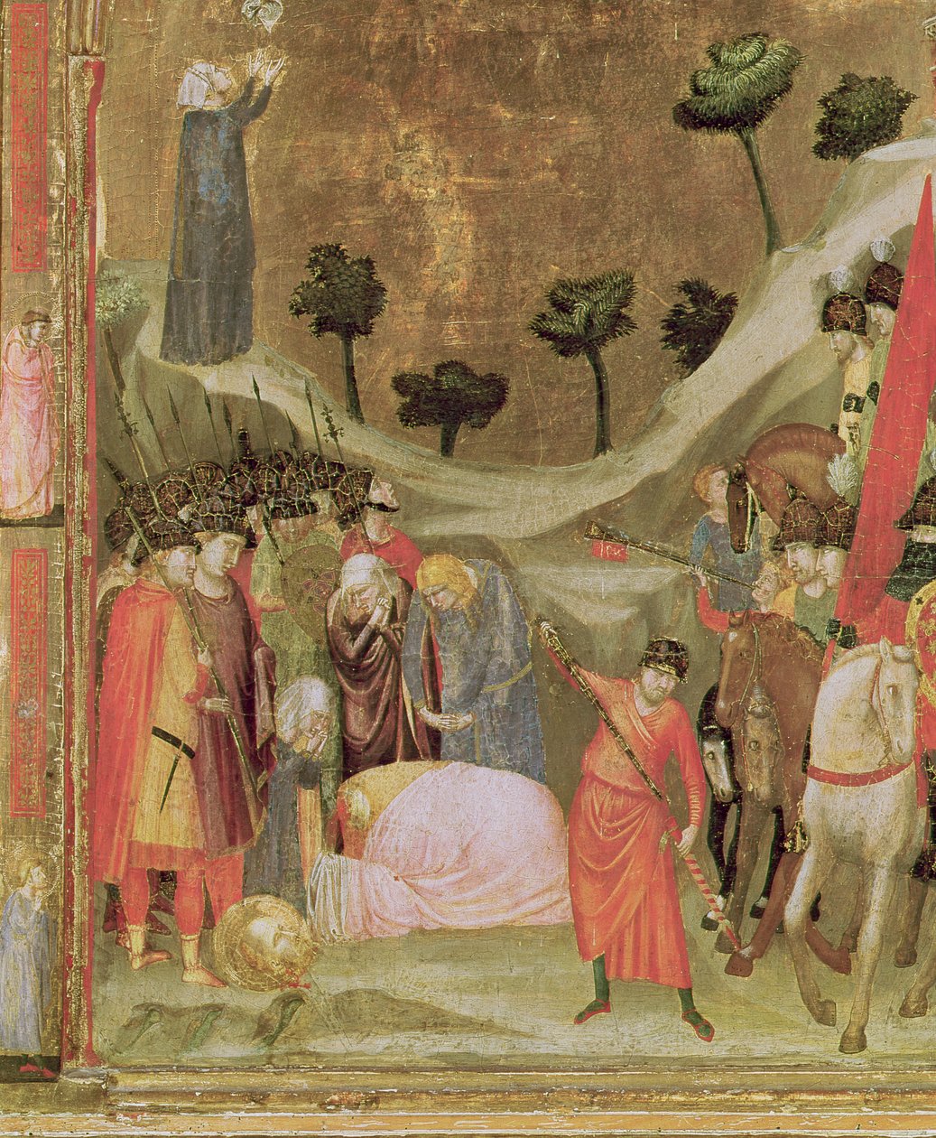 The Martyrdom of St. Paul, högra panel från Stefaneschi Triptych, c.1320 (tempera på panel) (detalj av 214100) av Giotto di Bondone
