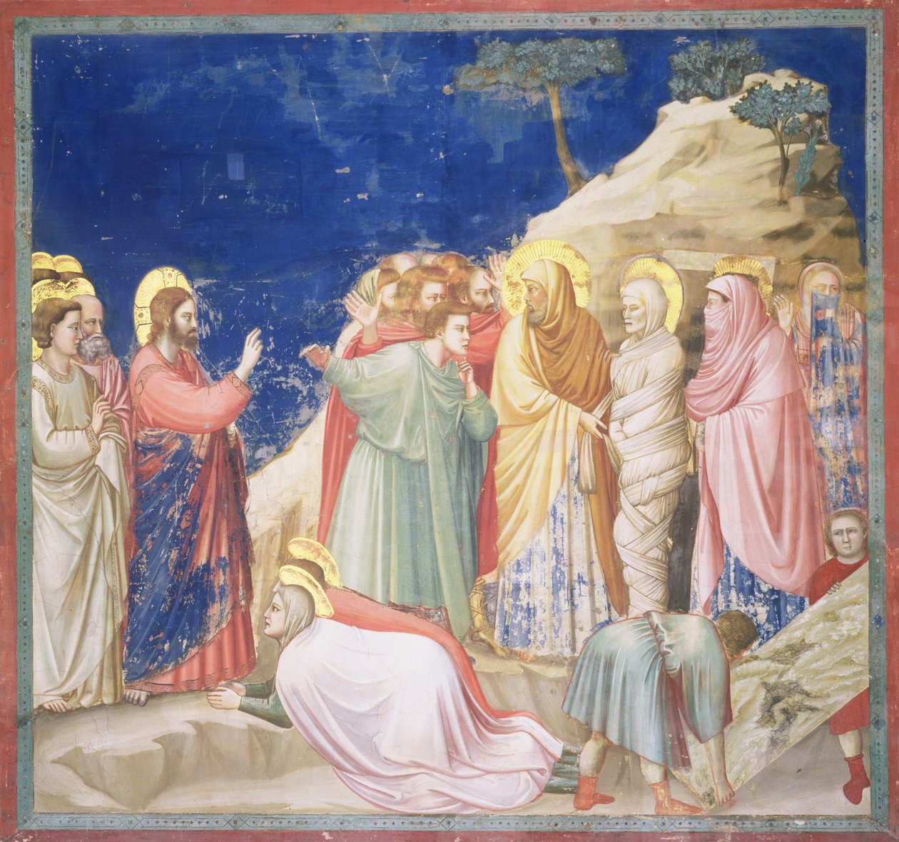 The Raising of Lazarus, c.1305 (för-restaurering) (se även 192699) av Giotto di Bondone