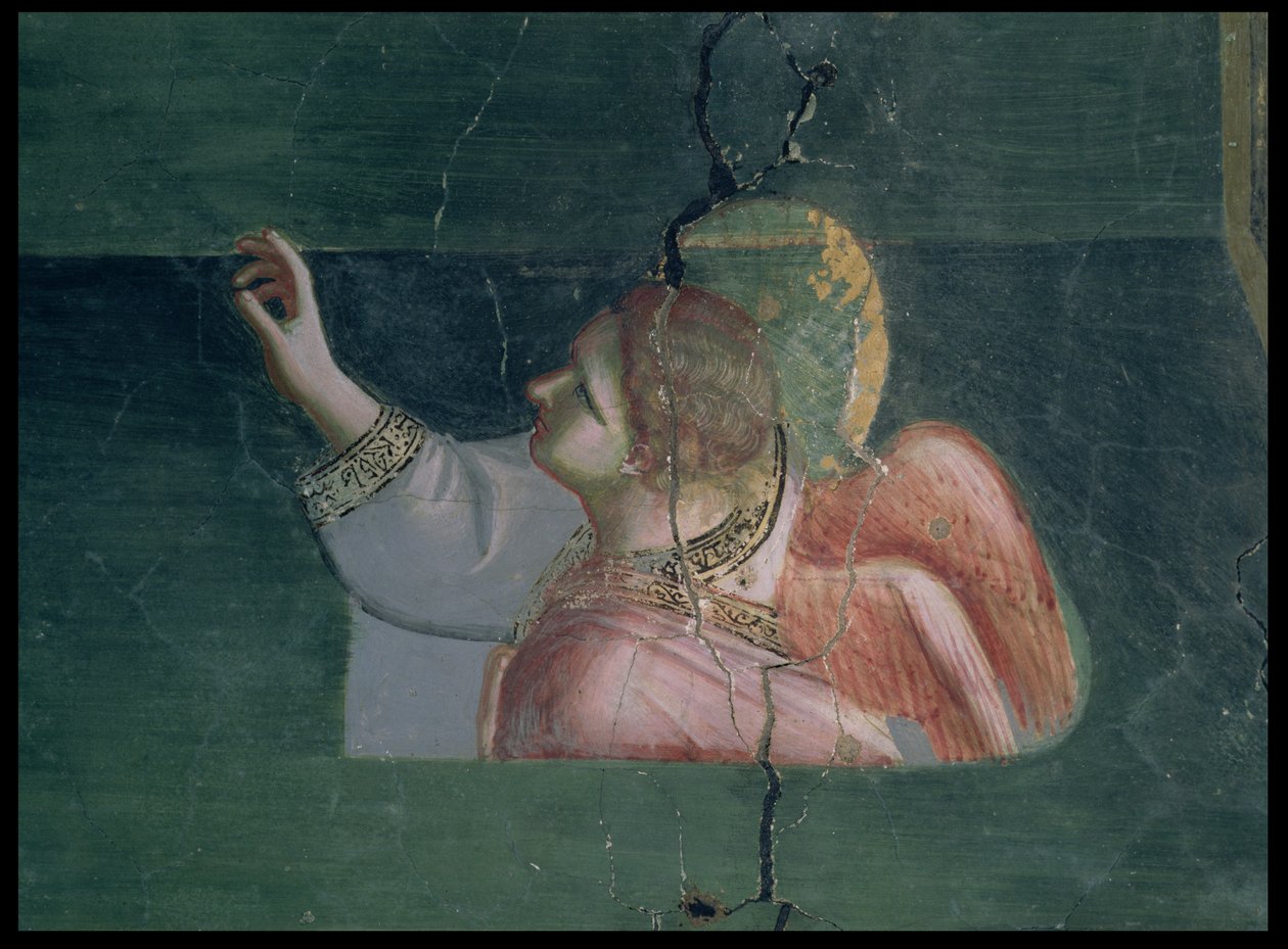 Annunciationen till St. Anne, detalj av ängeln, c.1305 av Giotto di Bondone
