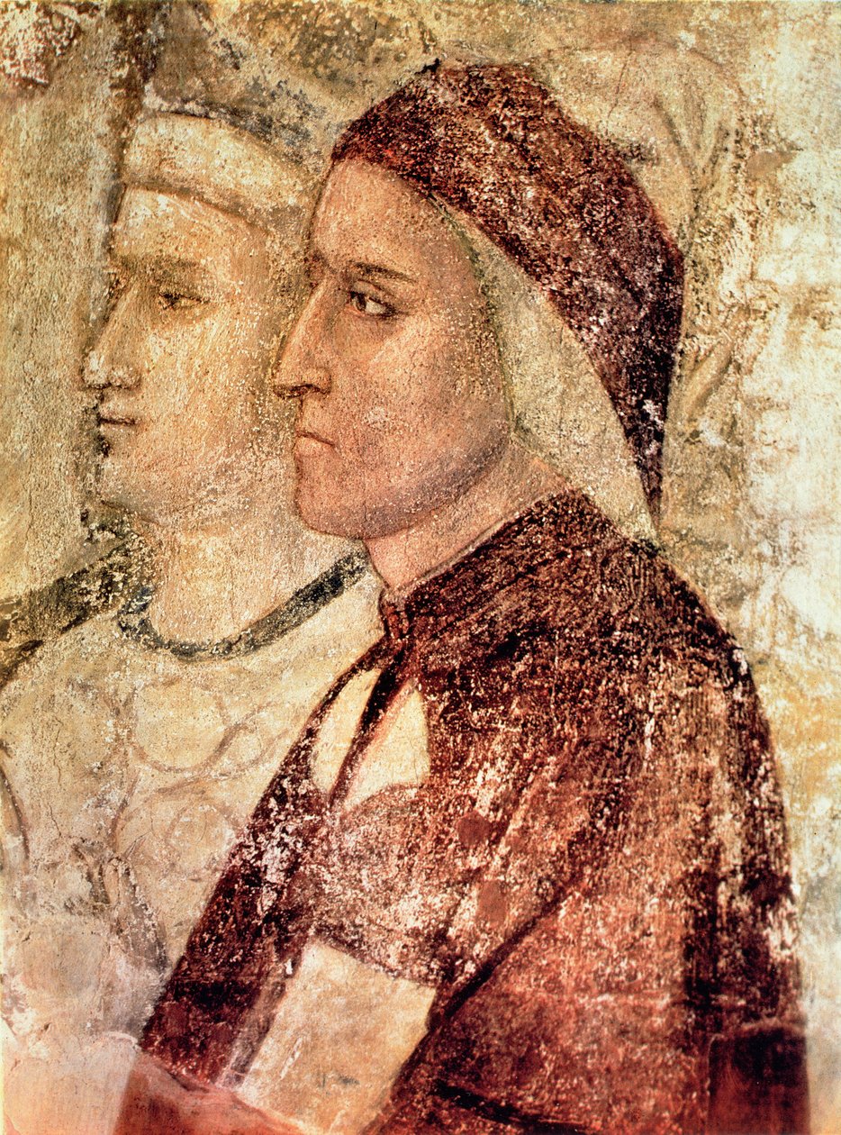 Paradiset, detalj av Dante Alighieri (1265-1321) c.1336 av Giotto di Bondone school of Giotto di Bondone school of