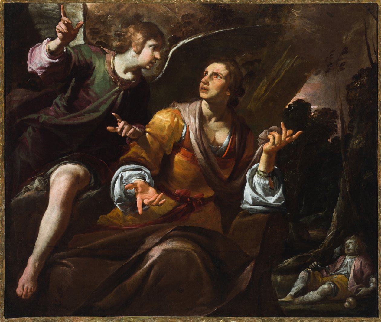 Hagar och ängeln, ca 1640 (olja på duk) av Giovacchino Assereto