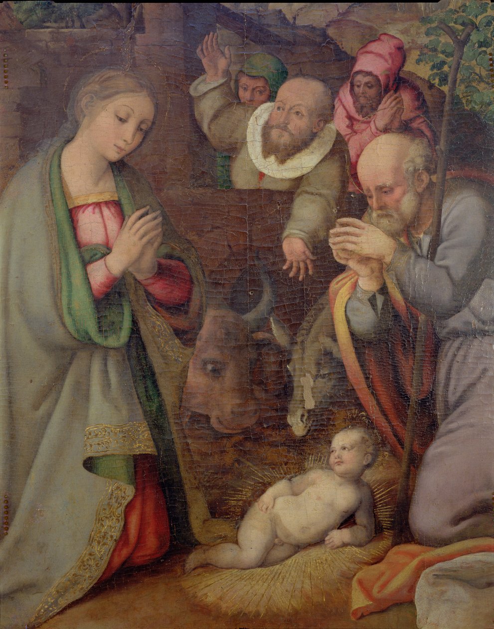 Födelsen, detalj från en polyptyk (se 135219) av Giovan Filippo Crescuolo