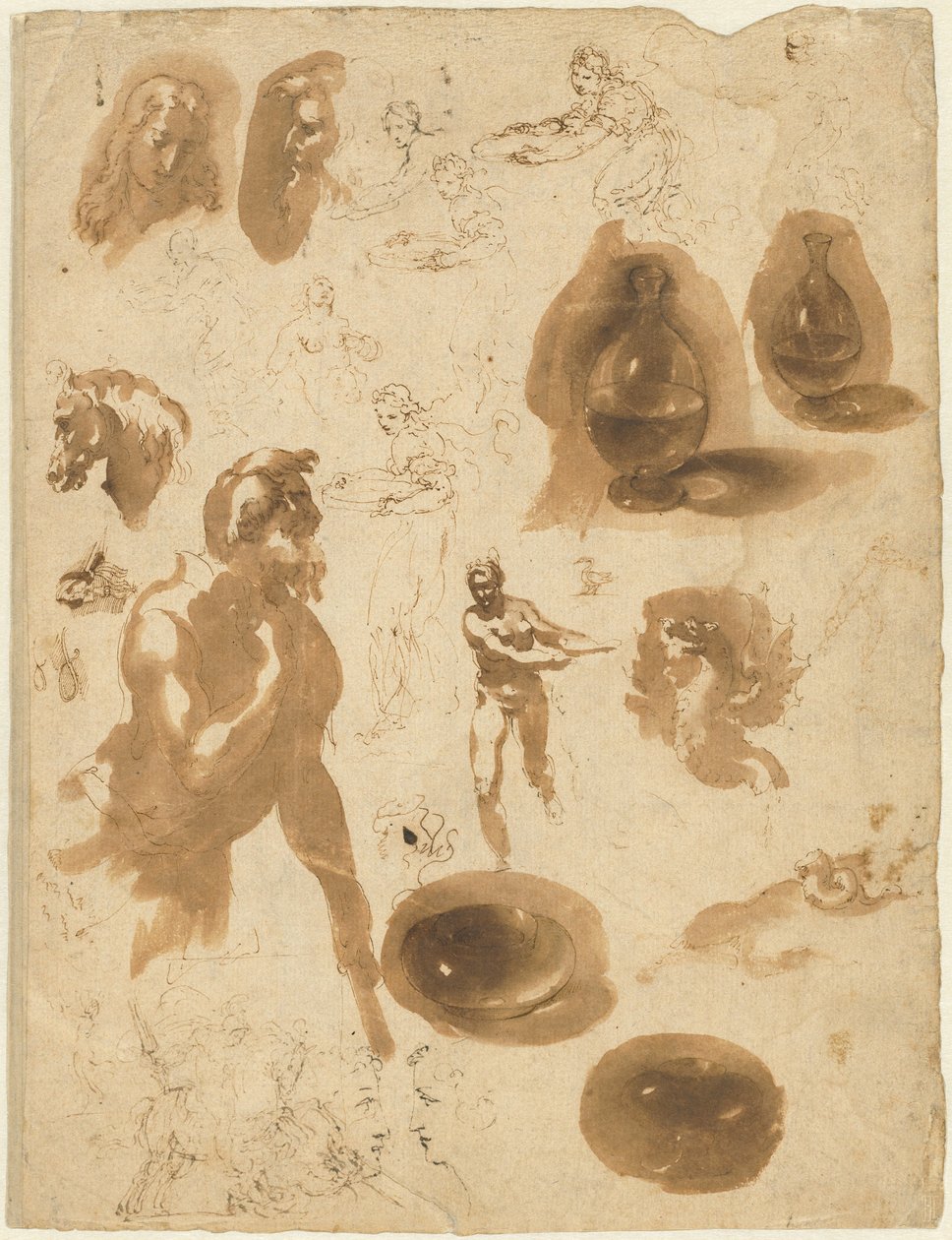 Sheet of studies av Ambrogio Giovanni Figino