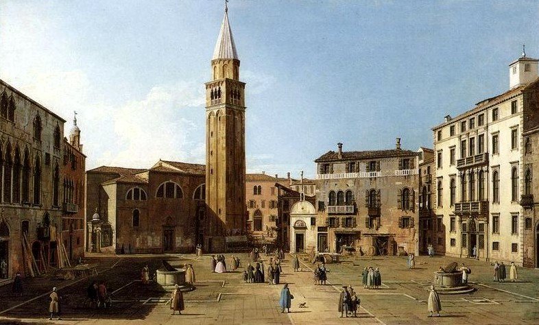 Campo SantAngelo a Venezia av Giovanni Antonio Canal