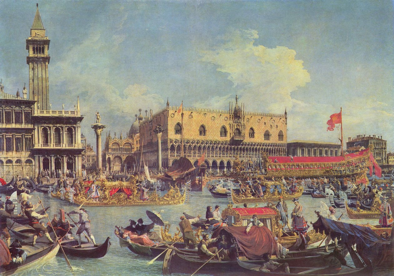 Der Bucentaur vor dem Dogenpalast av Giovanni Antonio Canal