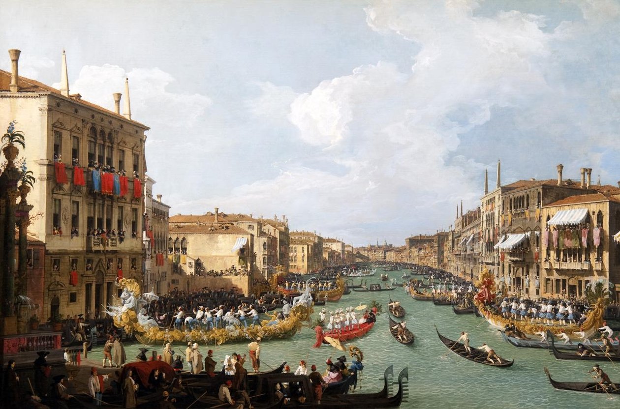 La Régate sur le Grand Canal av Giovanni Antonio Canal
