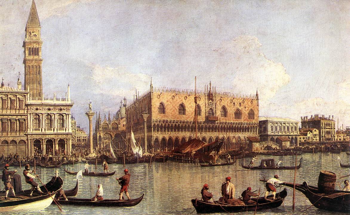 Palazzo Ducale and the Piazza di San Marco av Giovanni Antonio Canal