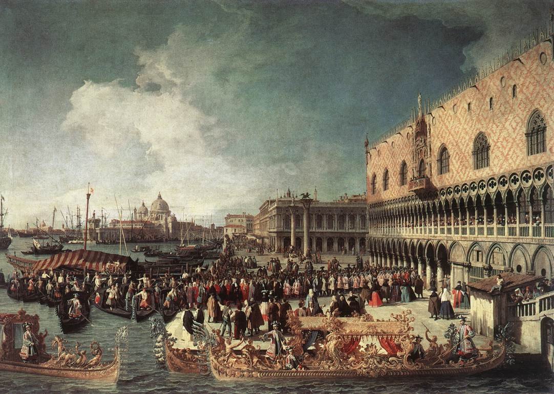Reception of the Ambassador in the Doges Palace av Giovanni Antonio Canal