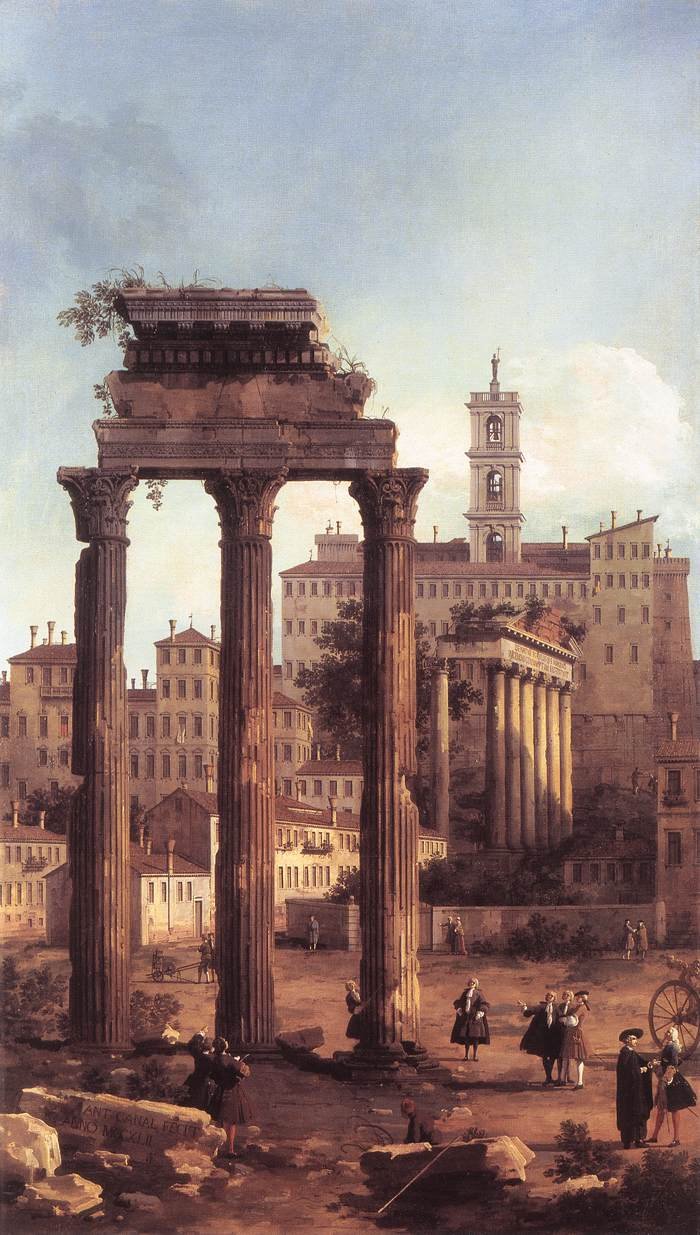 Rome: Ruins of the Forum, Looking towards the Capitol av Giovanni Antonio Canal