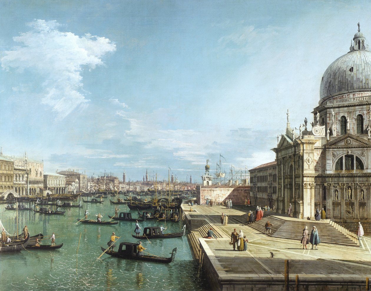 Ingången till Canal Grande och kyrkan Santa Maria della Salute, Venedig av Giovanni Antonio Canal