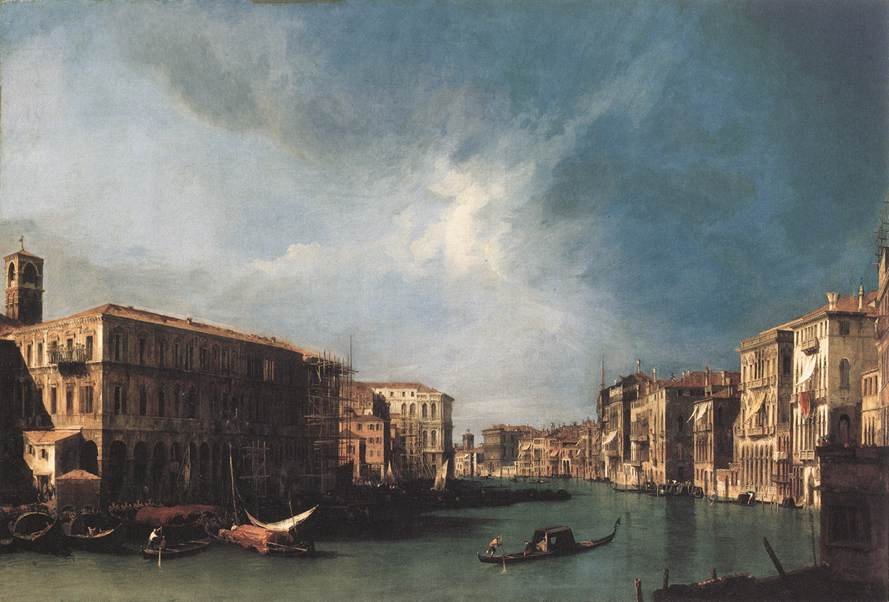 The Grand Canal from Rialto toward the North av Giovanni Antonio Canal