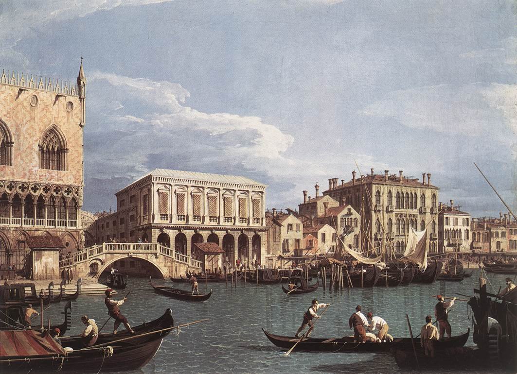 The Molo and the Riva degli Schiavoni from the Bacino di San Marco av Giovanni Antonio Canal