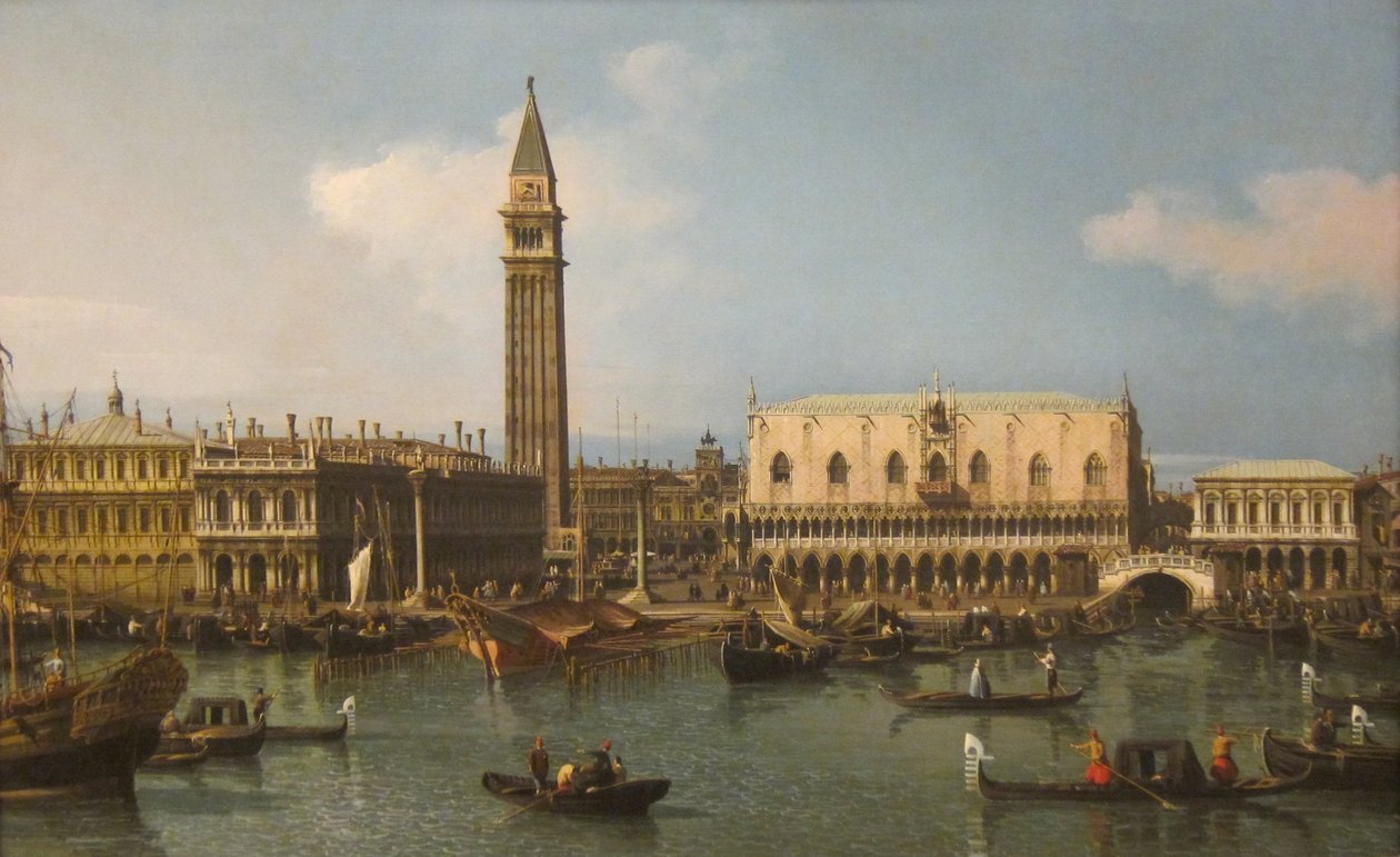 The Molo from the Basin of San Marco av Giovanni Antonio Canal