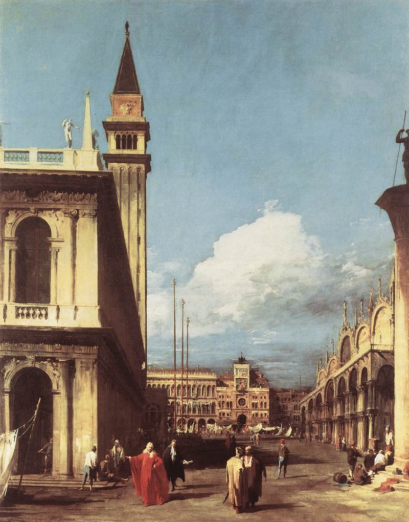 The Piazzetta, Looking toward the Clock Tower av Giovanni Antonio Canal
