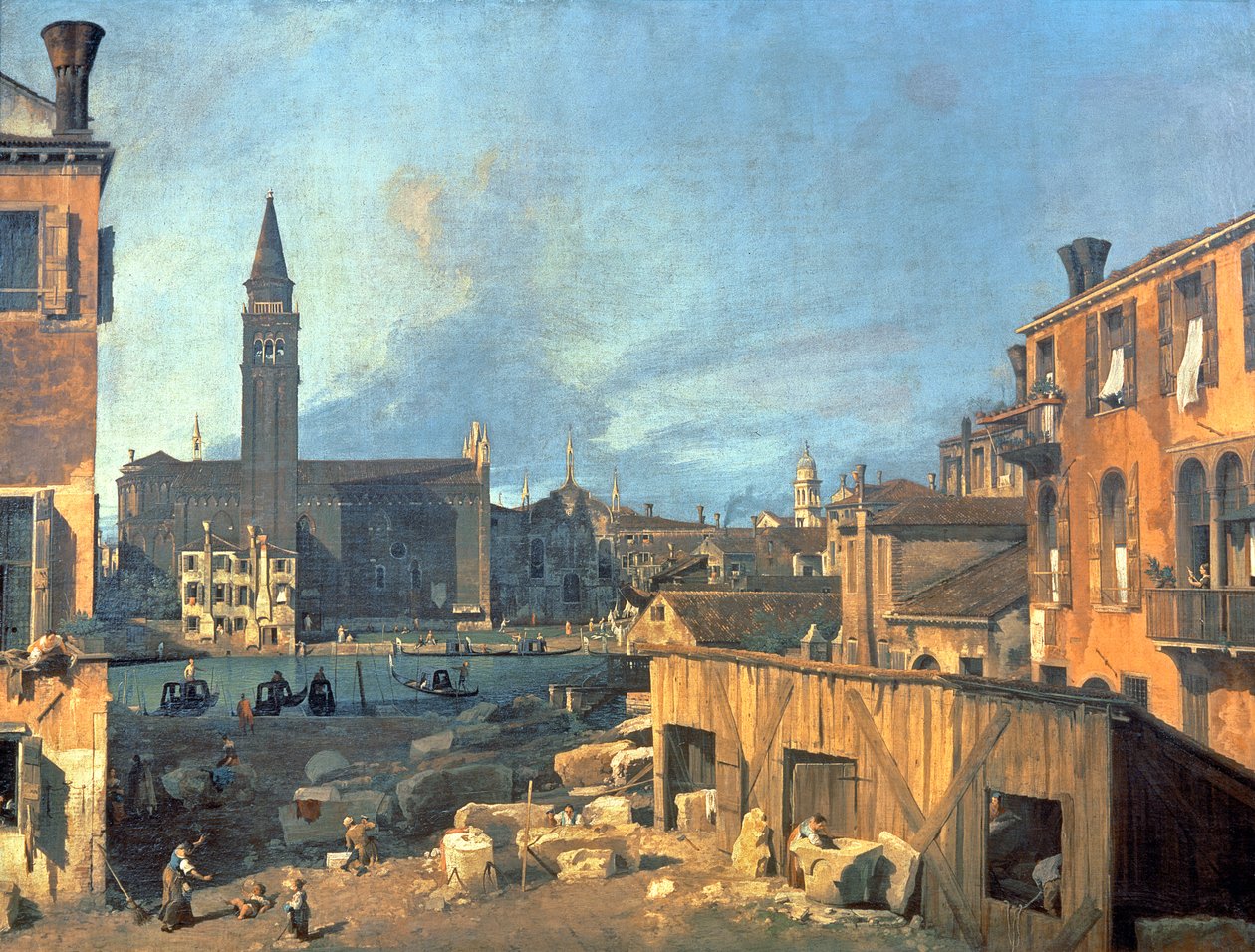 Venedig: Campo San Vidal och Santa Maria della Carita (Stenhuggarens gård) 1727-28 av Giovanni Antonio Canal