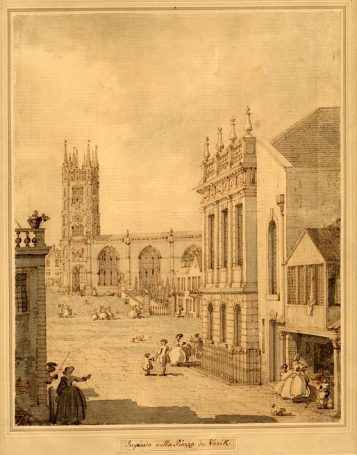 View in Warwick with St. Marys Church av Giovanni Antonio Canal