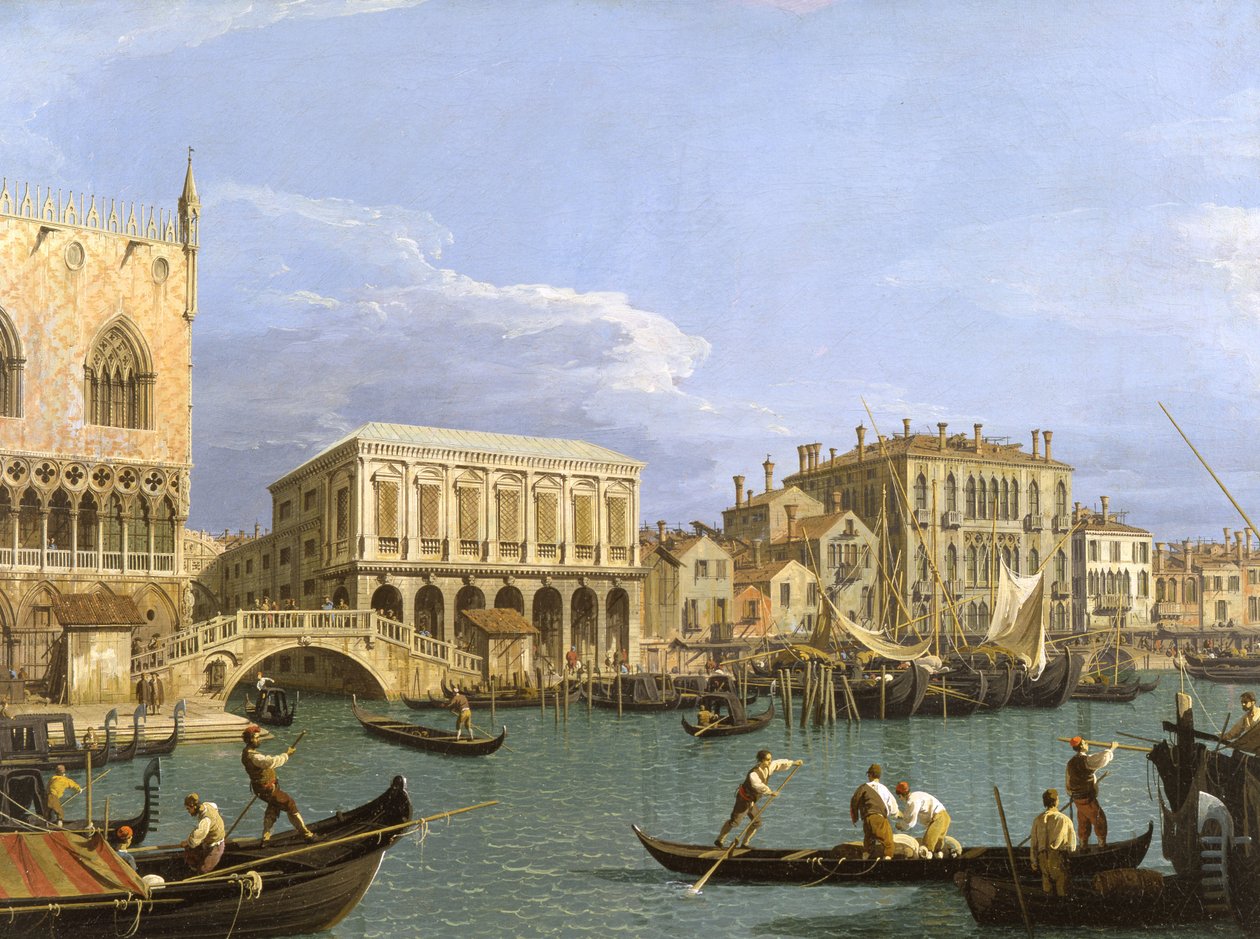 View of the Riva degli Schiavoni, Venice av Giovanni Antonio Canal