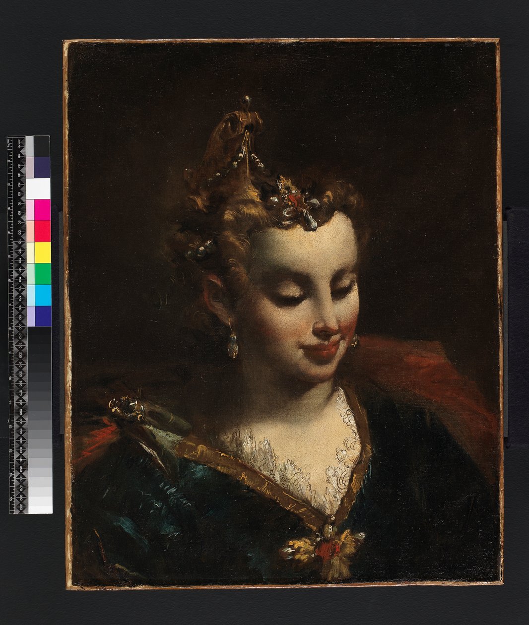Faraos dotter, efter Palma den yngre (Jacopo Negretti) (1548-1628) av Giovanni Antonio Guardi
