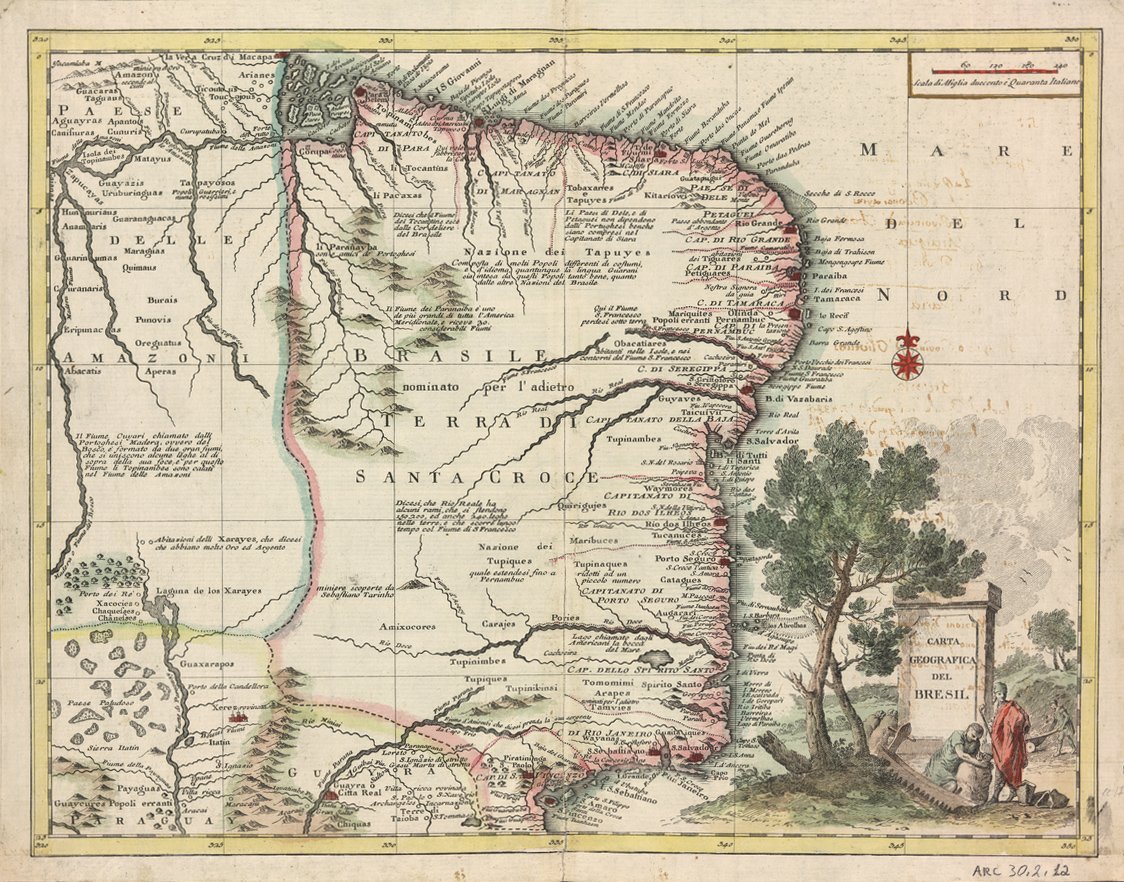 Geographic Map of Brazil av Giovanni Battista Albrizzi
