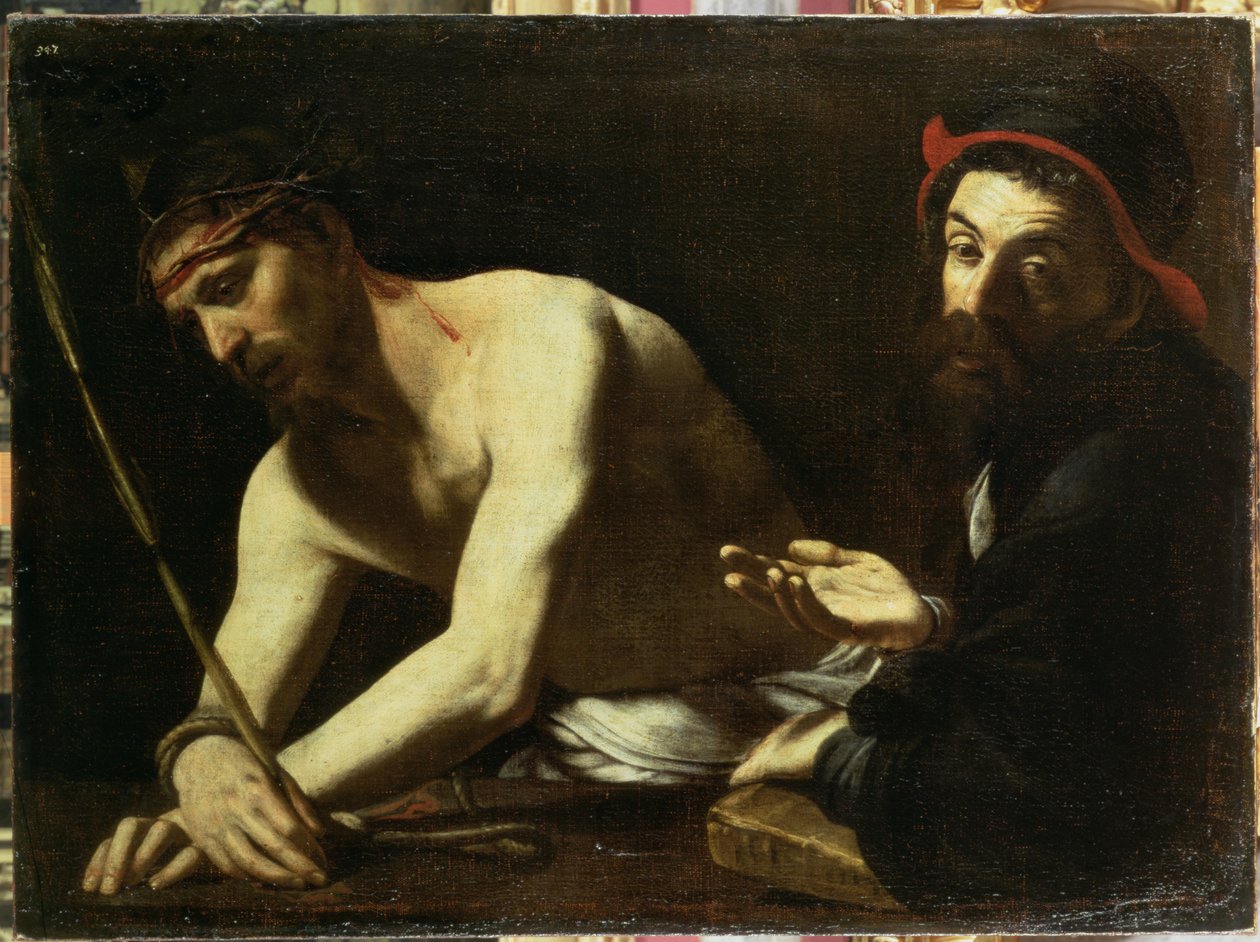 Kristus inför Kajafas, ca 1615 av Giovanni Battista Caracciolo