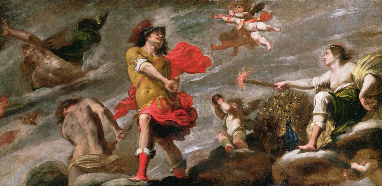 Juno och Mars, ca 1650 av Giovanni Battista Carlone