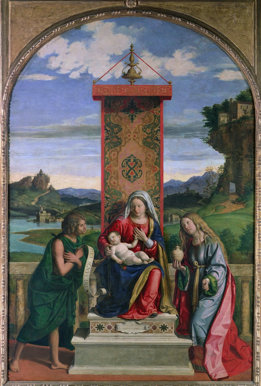 Madonna och barn med Johannes Döparen och Maria Magdalena av Giovanni Battista Cima da Conegliano