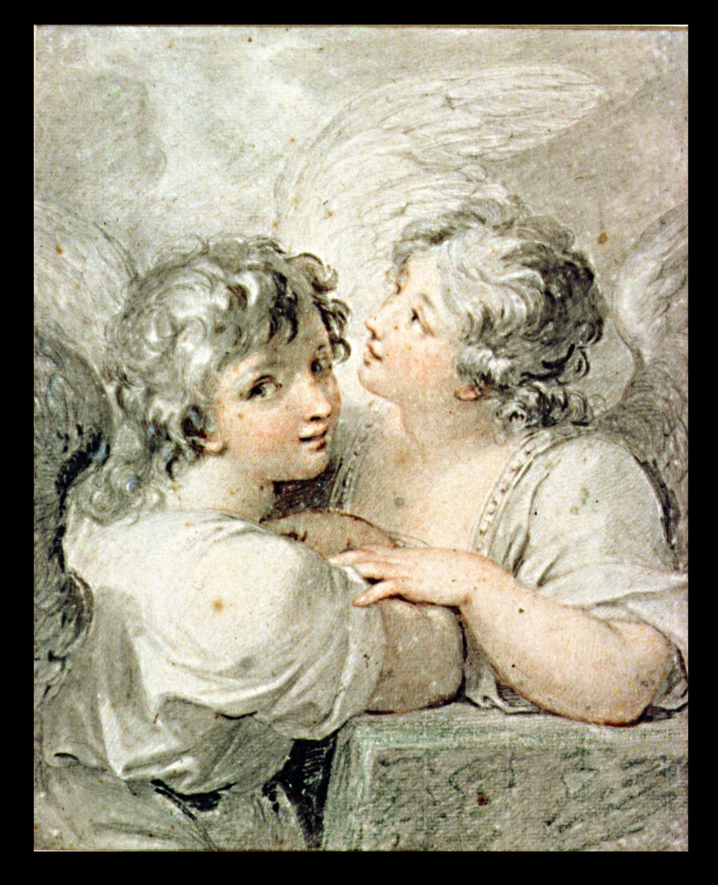 Två änglar, 1700-tal (teckning) av Giovanni Battista Cipriani