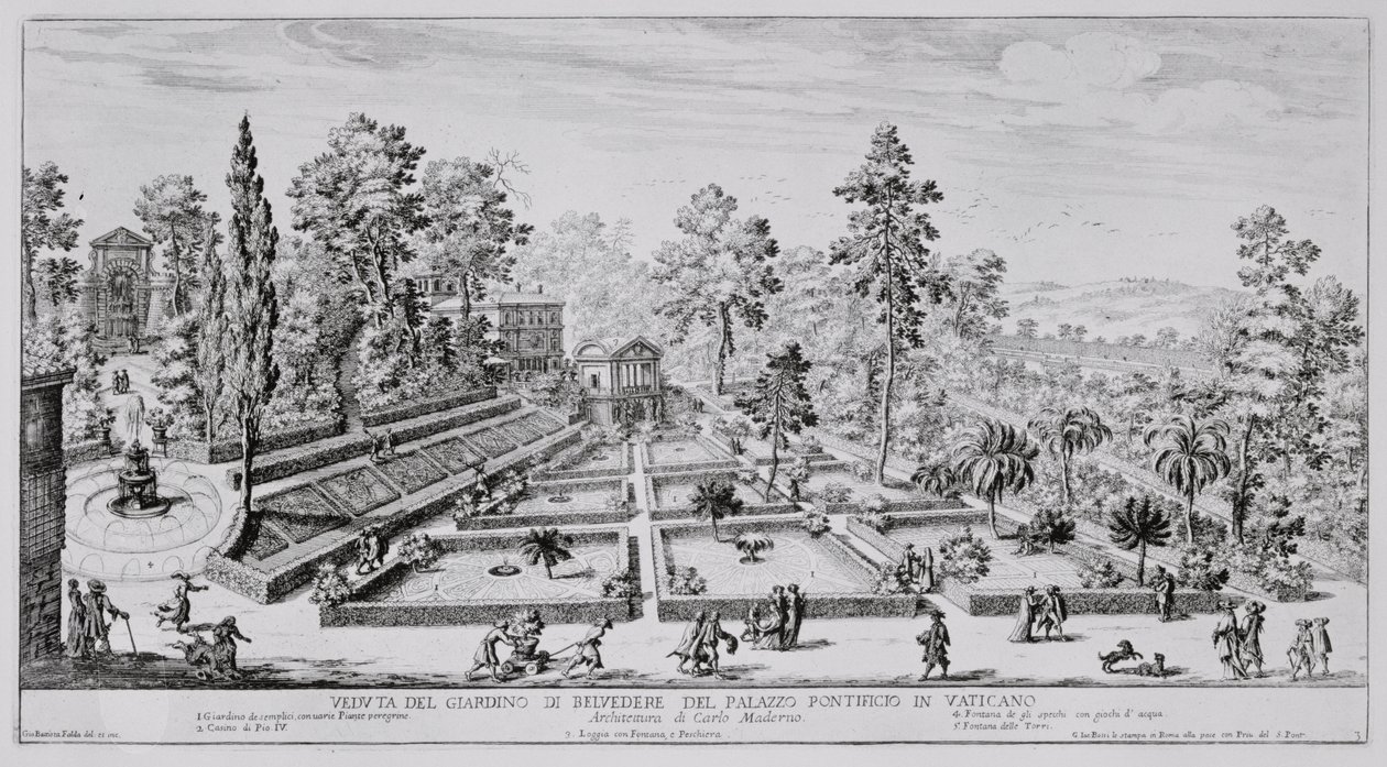 Påven Pius IV:s (1499-1565) lustträdgård och paviljong vid Vatikanpalatset, från 