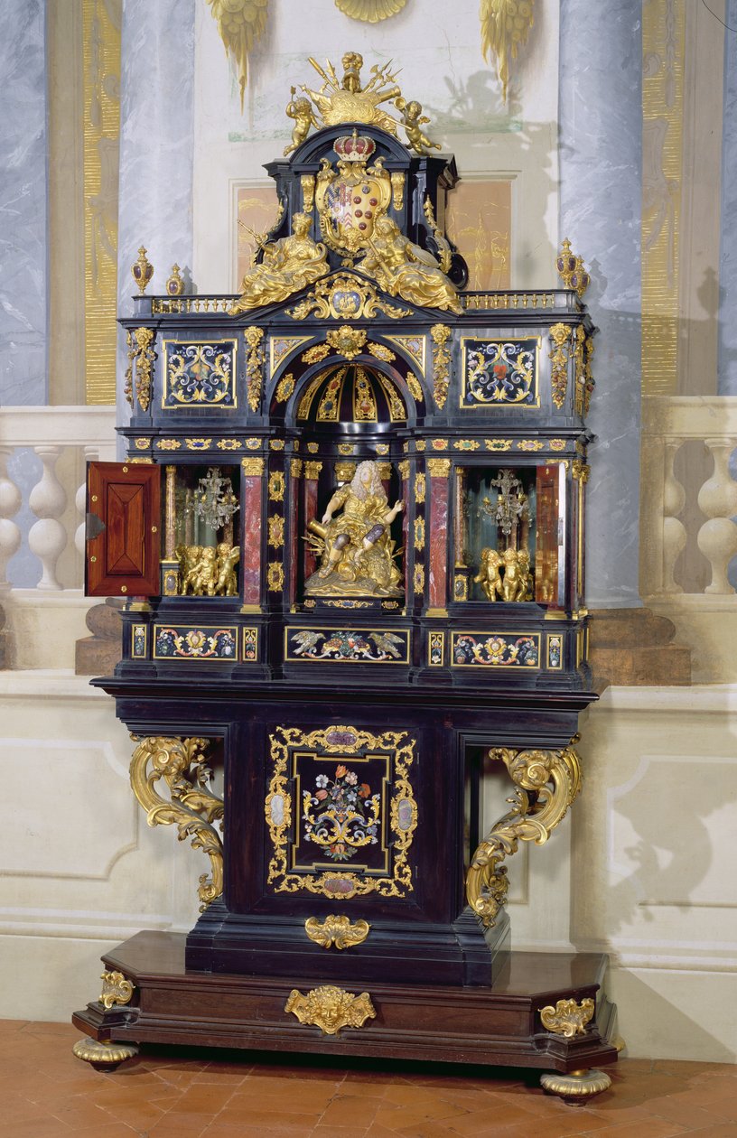 Kurfurstinnan Palatins kabinett, ca 1704 (ebenholts, förgylld brons, pärlemor och pietre dure) av Giovanni Battista Foggini