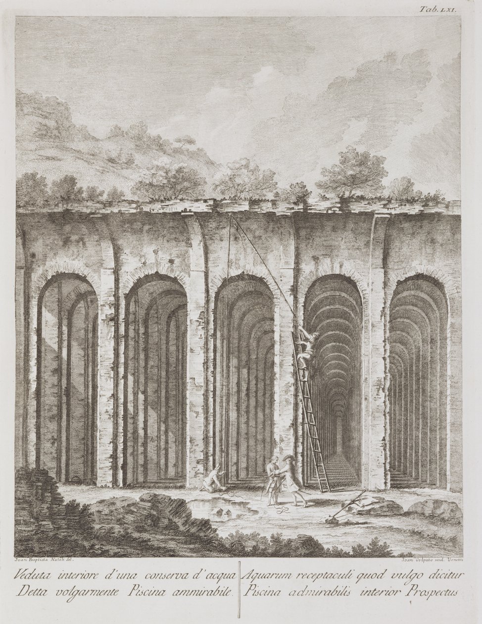 Piscina Mirabilis, från rester av antikviteter som finns i Pozzuoli, Cuma och Baja av Paulo Antonio Paoli, graverad av Giovanni Volpato (1735-1803) av Giovanni Battista III Natali