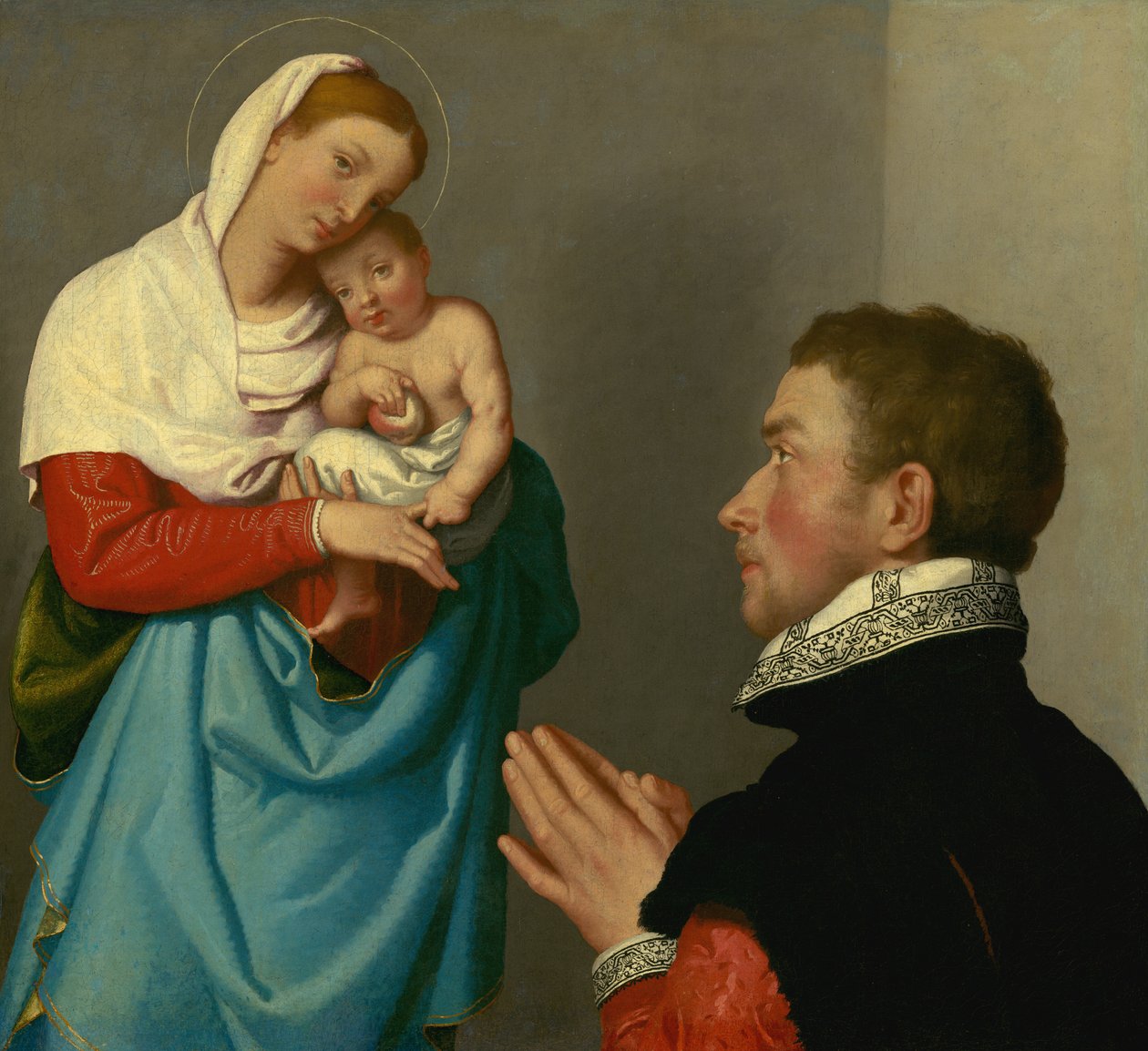 A Gentleman in Adoration before the Madonna av Giovanni Battista Moroni