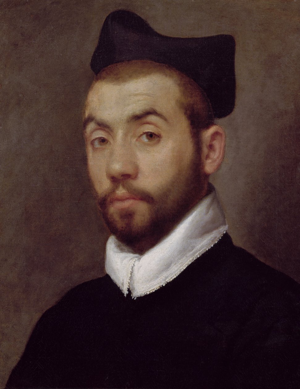 Porträtt av en man, antas vara Clement Marot (ca 1495-1544) av Giovanni Battista Moroni