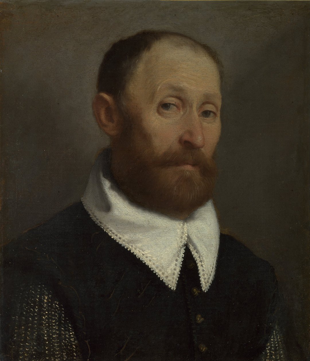 Porträtt av en man med höjda ögonbryn av Giovanni Battista Moroni