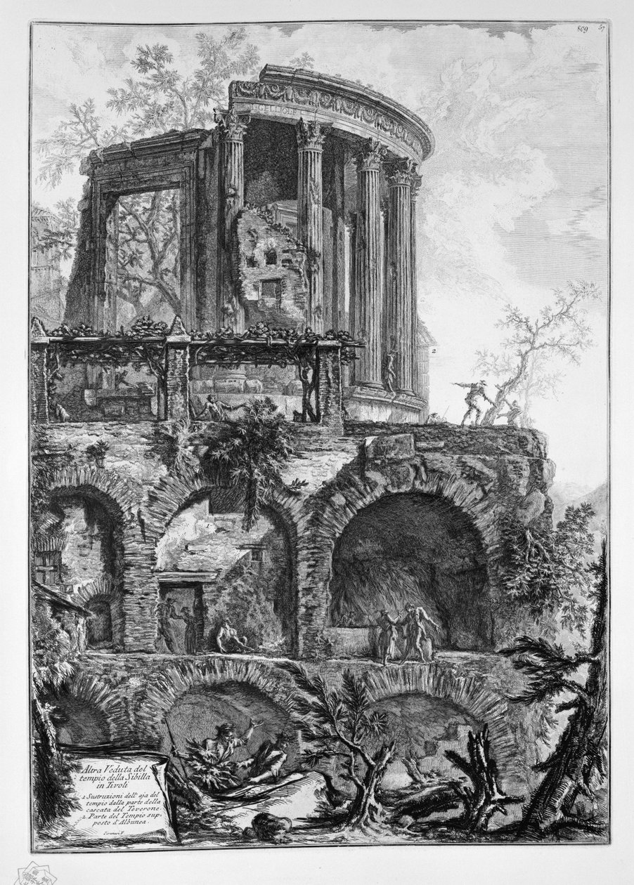 En annan utsikt över Sibilla-templet i Tivoli av Giovanni Battista Piranesi