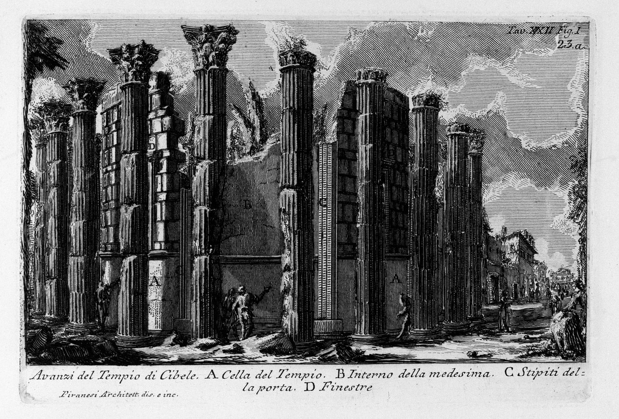 Rester av Cybele -templet av Giovanni Battista Piranesi