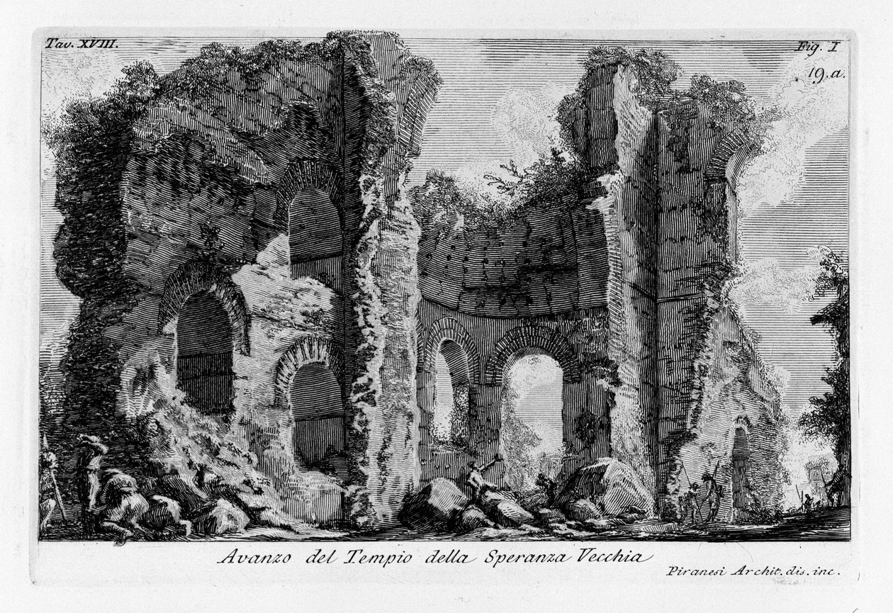 Avanzo del Tempio della Speranza Vecchia av Giovanni Battista Piranesi