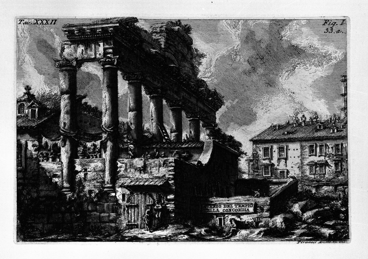 Avazo del tempio della Concordia av Giovanni Battista Piranesi