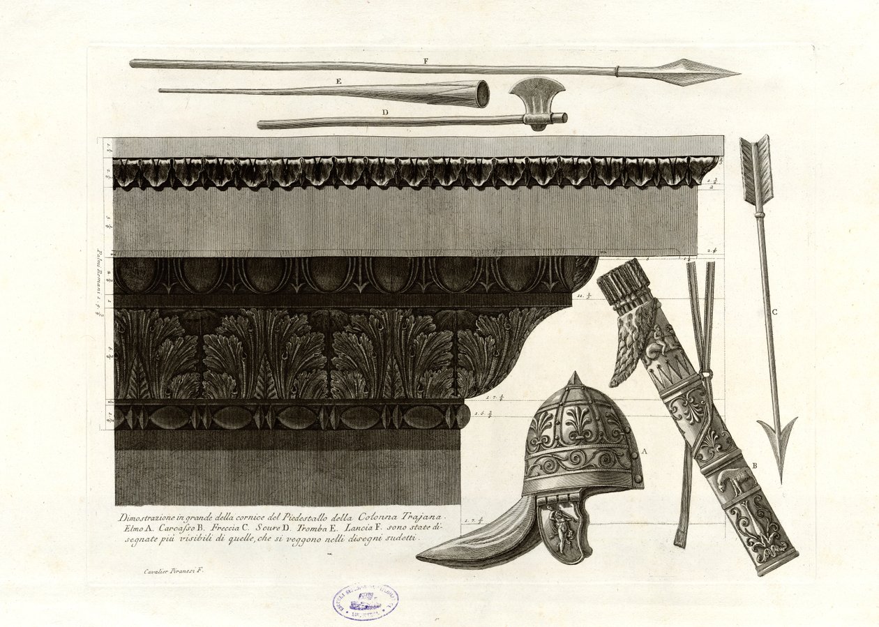 Dimostrazione in grande della cornice del Piedestallo della Colonna Trajana av Giovanni Battista Piranesi