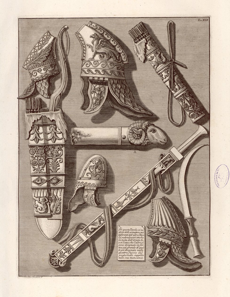 Denna tabell visar armering av Giovanni Battista Piranesi
