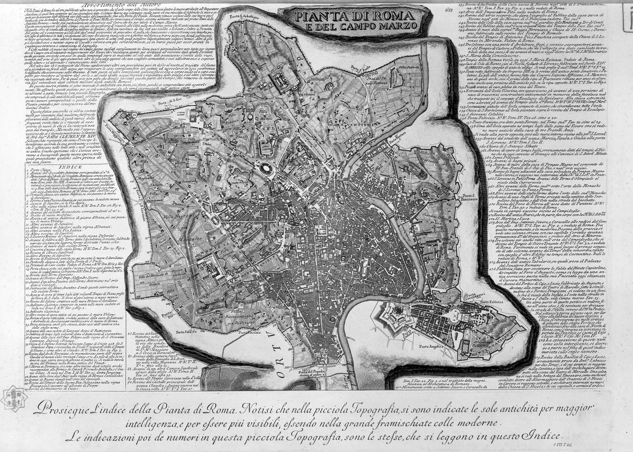 Map of Rome, part. 1 av Giovanni Battista Piranesi