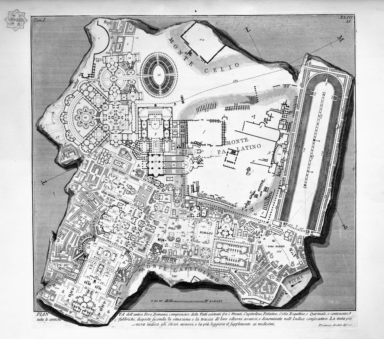 Map of the Forum Romanum av Giovanni Battista Piranesi