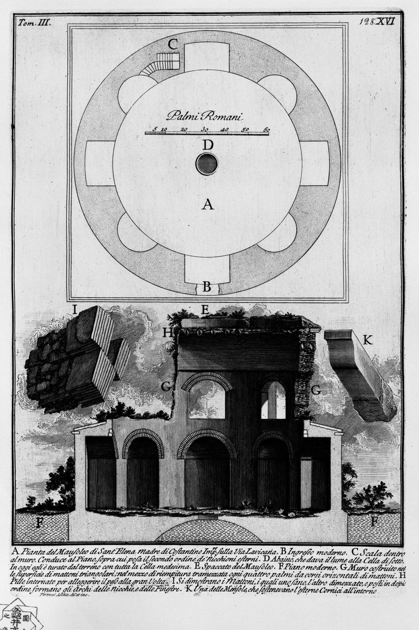 Helena Mausoleum av Giovanni Battista Piranesi