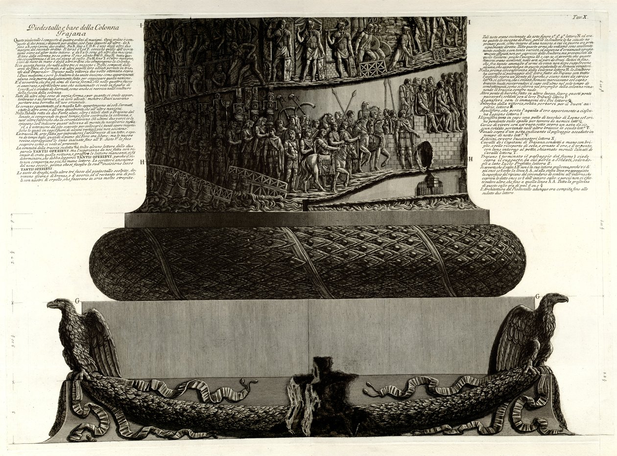 Pedestal, och basen av traiana kolumnen av Giovanni Battista Piranesi