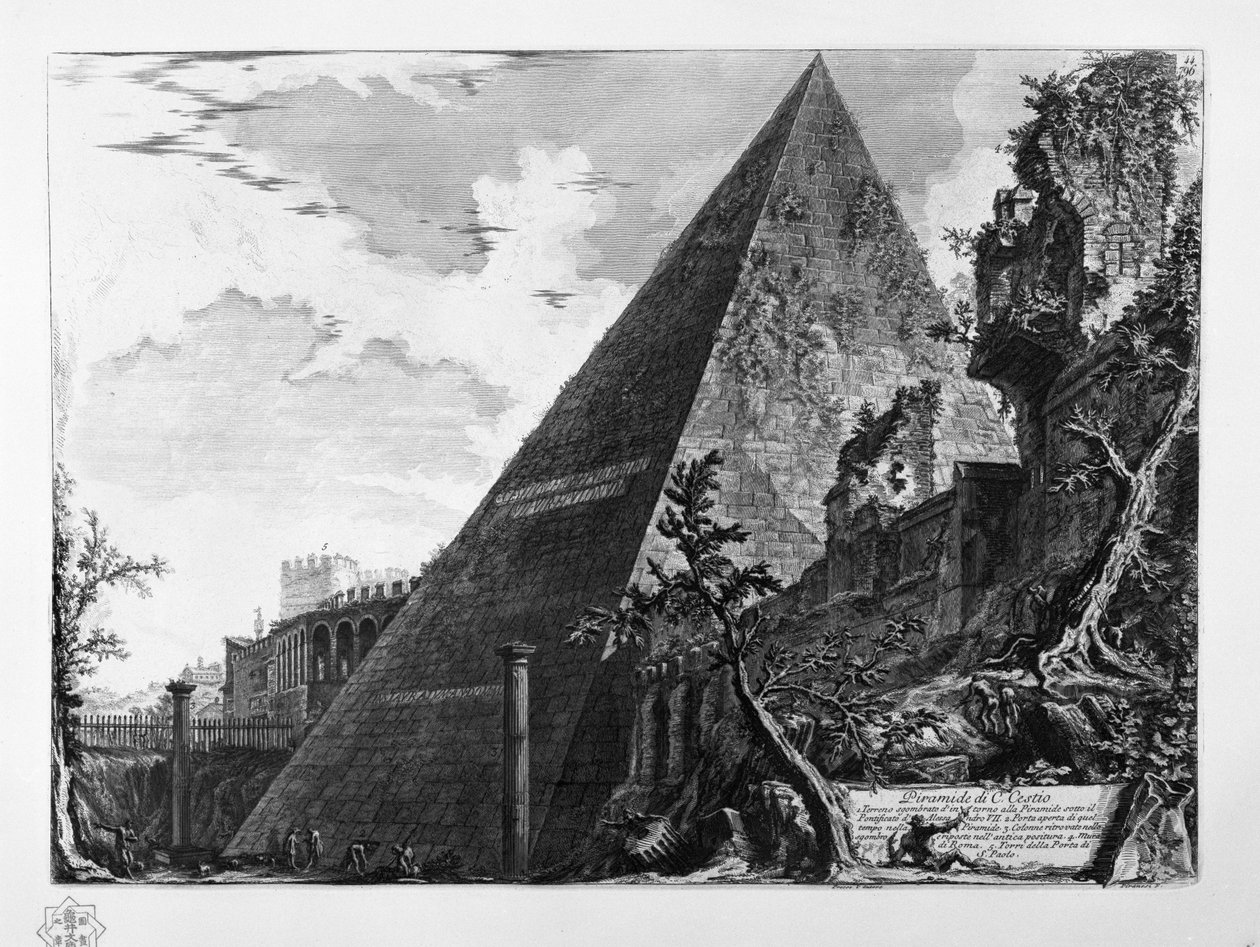 Piramide di C. Cestio av Giovanni Battista Piranesi