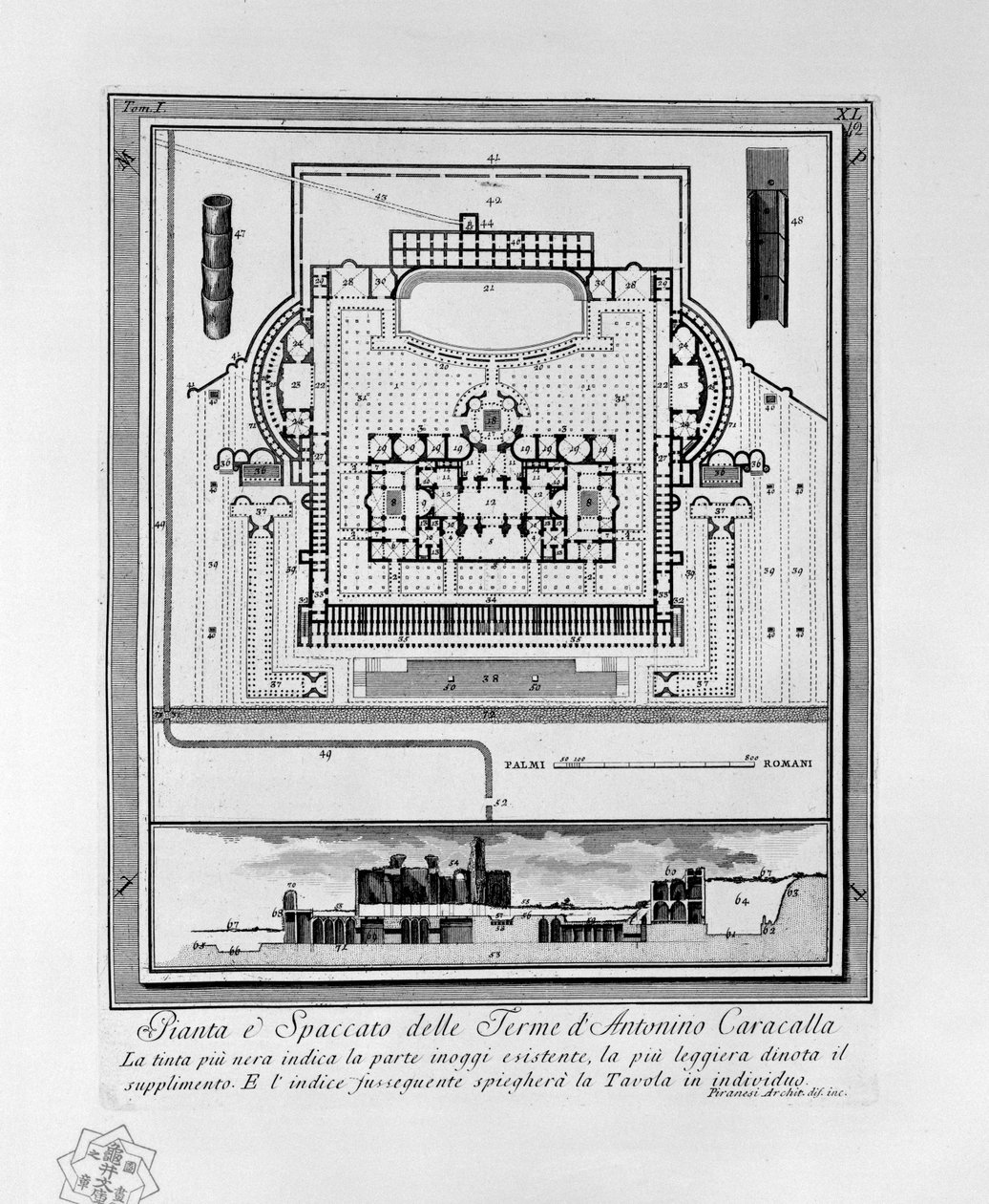 Plan of the Baths of Caracalla (Rome) av Giovanni Battista Piranesi
