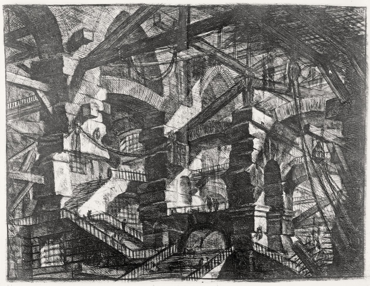 Tallrik från serien "Prisons of Invention", 1761 av Giovanni Battista Piranesi